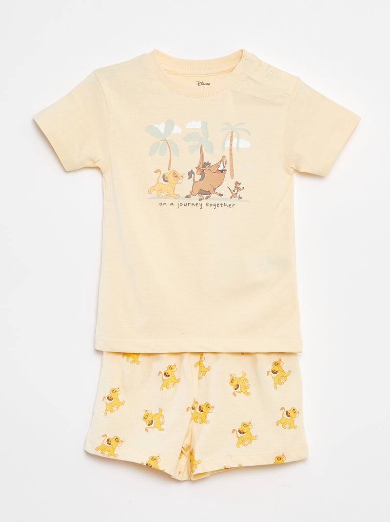 Korte pyjama met De Leeuwenkoning-print - 2-delig GEEL - Kiabi