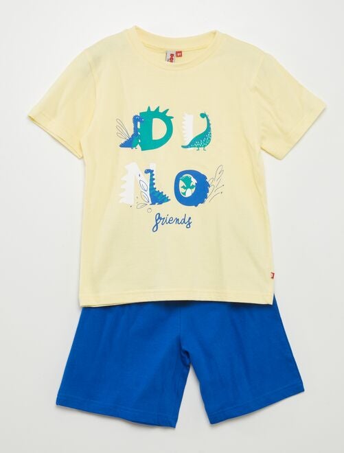 Korte pyjama met dinosaurussenprint: short + T-shirt - 2-delig - Kiabi