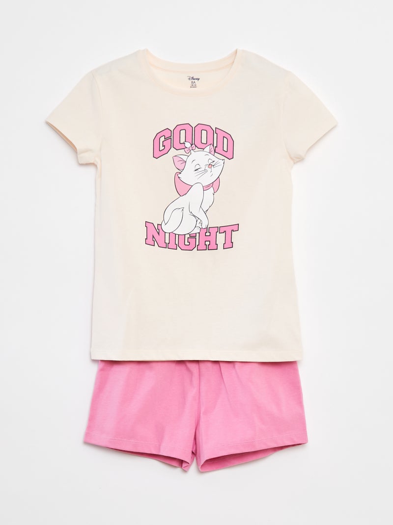 Korte pyjama met Marie-print - 2-delig Rose - Kiabi