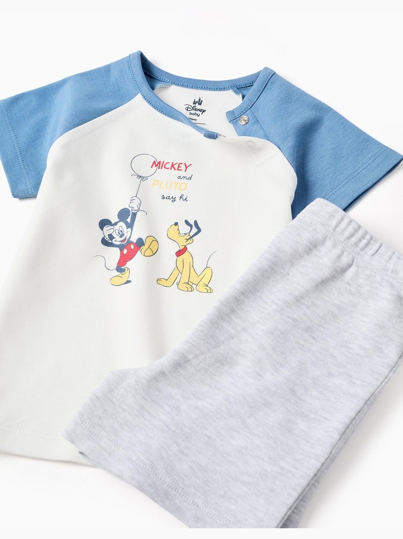 Korte pyjama met Mickey & Pluto Blauw Blauw - Kiabi