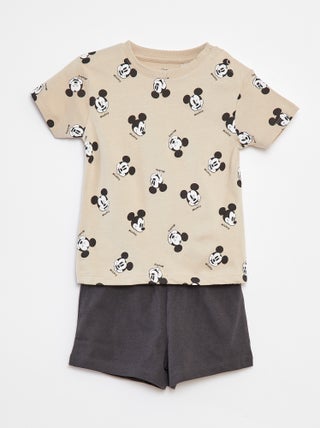 Korte pyjama met Mickey-print - 2-delig