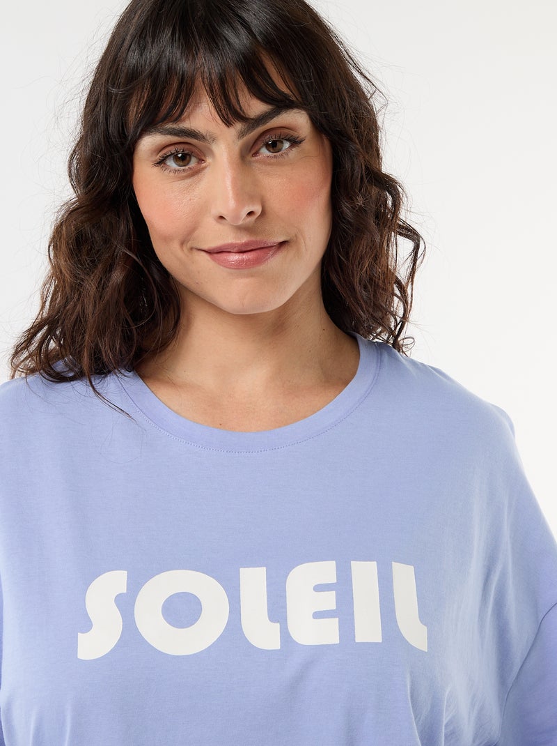 Korte pyjama met motieven - 2-delig Blauw - Kiabi