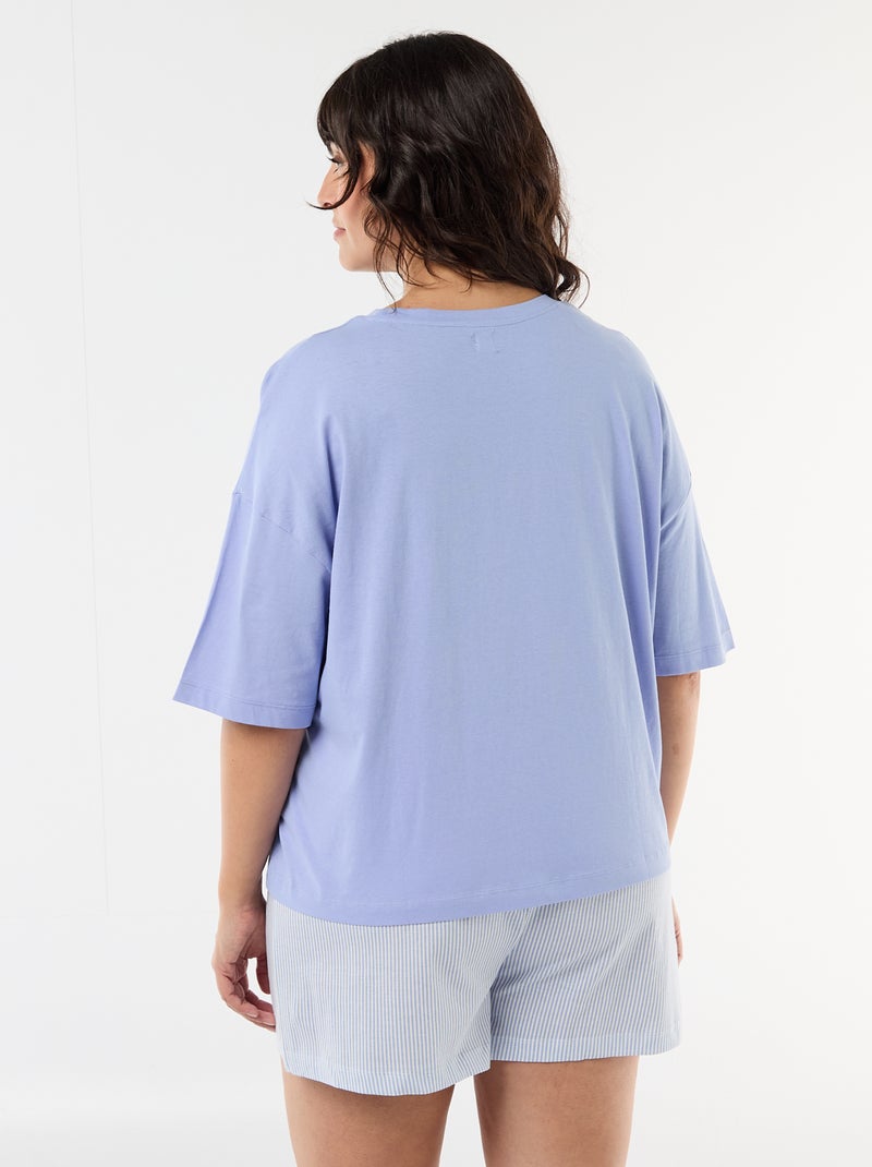 Korte pyjama met motieven - 2-delig Blauw - Kiabi