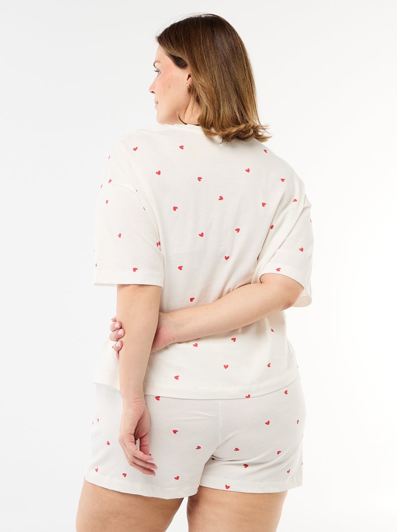 Korte pyjama met motieven - 2-delig Wit - Kiabi