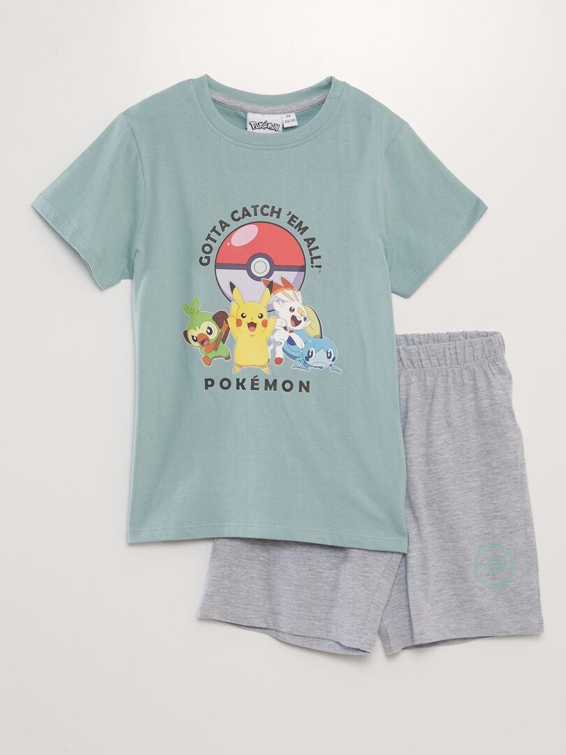 Korte pyjama met 'Pokémon'-print - 2-delig GROEN - Kiabi