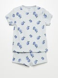 Korte pyjama met print - 2-delig BLAUW - Kiabi