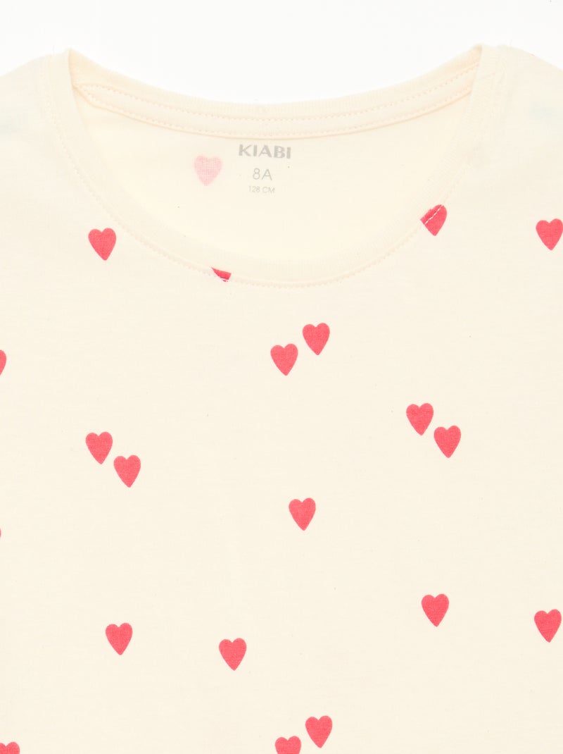 Korte pyjama met print - 2-delig Wit - Kiabi