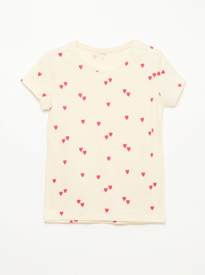 Korte pyjama met print - 2-delig Wit - Kiabi