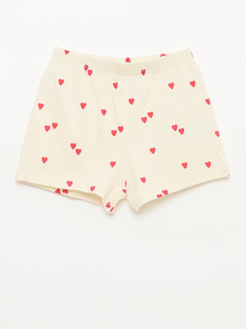 Korte pyjama met print - 2-delig Wit - Kiabi