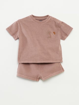 Korte pyjama met short + T-shirt - 2-delig