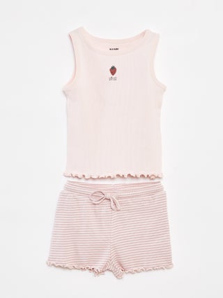 Korte pyjama met singlet + short - 2-delig