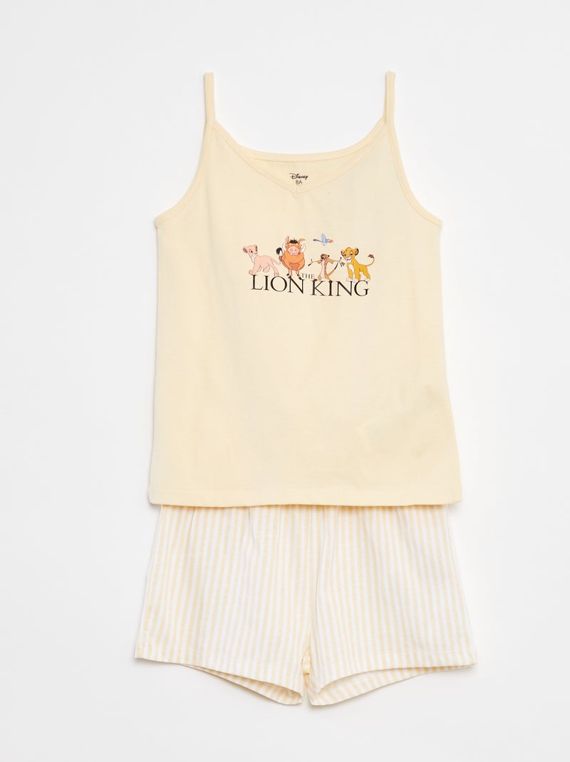 Korte pyjama met singlet + short 'Disney' - 2-delig GEEL - Kiabi