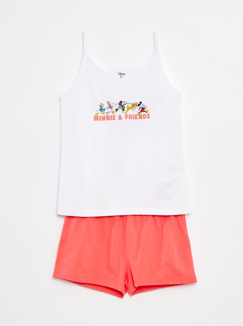 Korte pyjama met singlet + short 'Disney' - 2-delig WIT - Kiabi