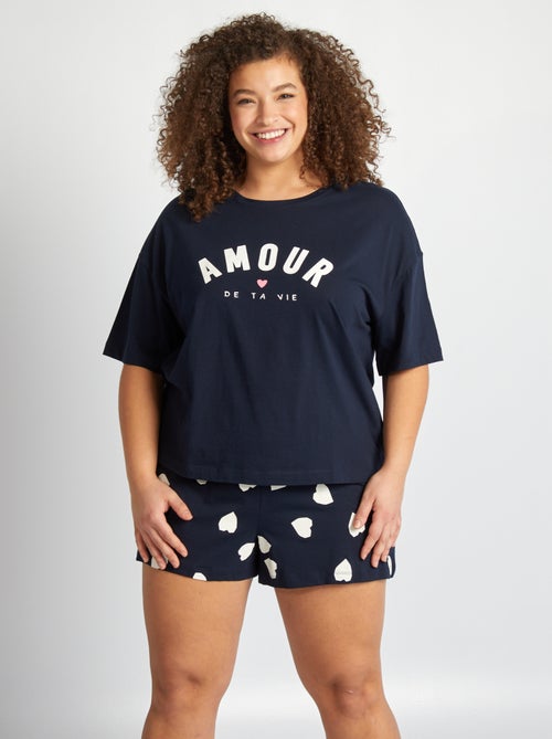 Korte pyjama met T-shirt + short - 2-delig - Kiabi