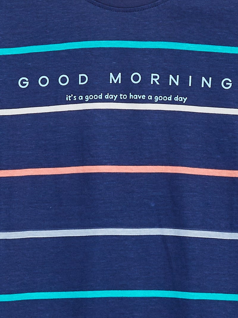 Korte pyjama met T-shirt + short - 2-delig BLAUW - Kiabi