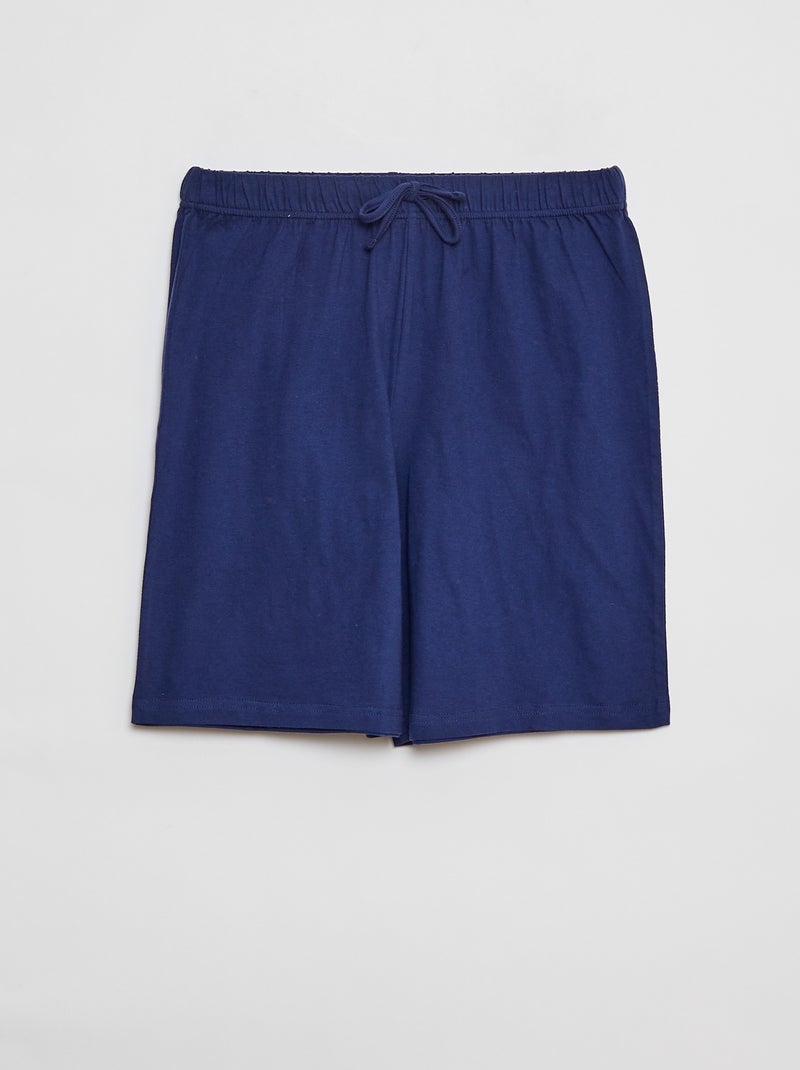 Korte pyjama met T-shirt + short - 2-delig BLAUW - Kiabi