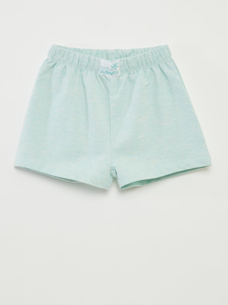 Korte pyjama met T-shirt + short - 2-delig GROEN - Kiabi