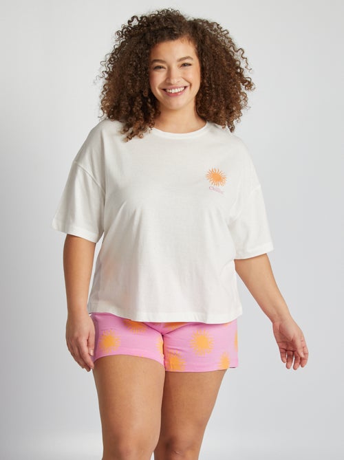 Korte pyjama met T-shirt + short - 2-delig - Kiabi