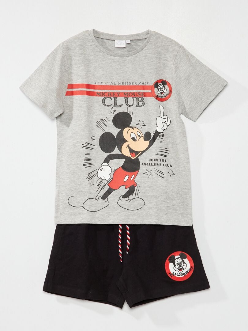 Korte pyjama 'Mickey Mouse Club' - 2-delig grijs - Kiabi