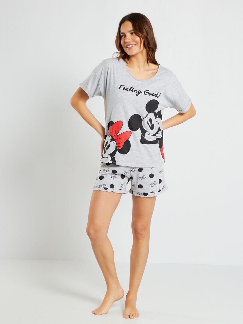Korte pyjama 'Minnie' - 2-delig grijs - Kiabi