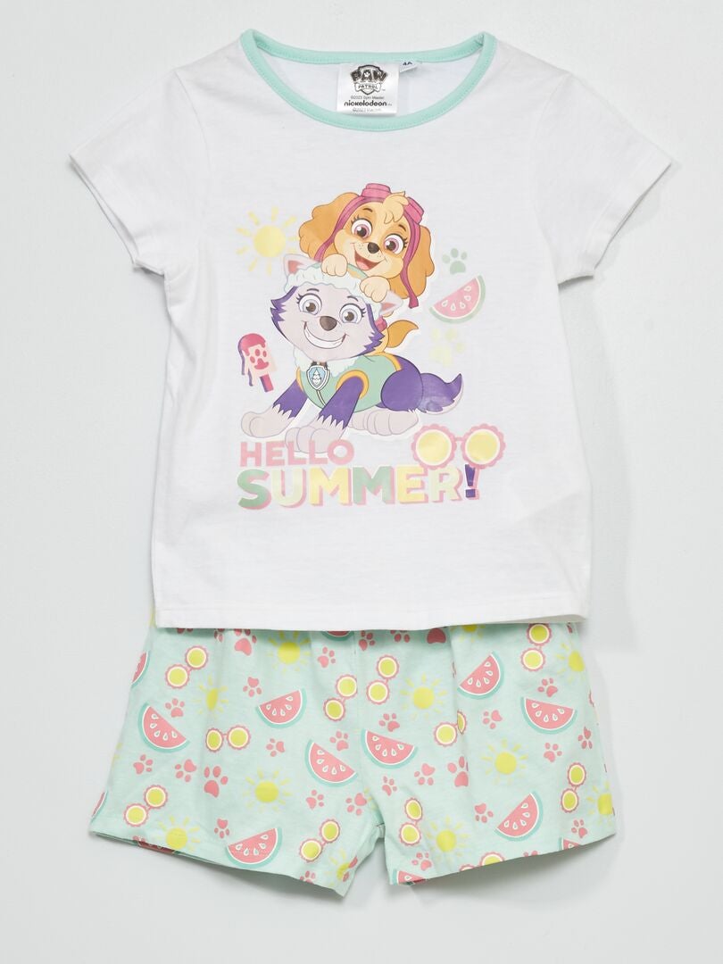 Korte pyjama 'PAW Patrol' - 2-delig wit - Kiabi