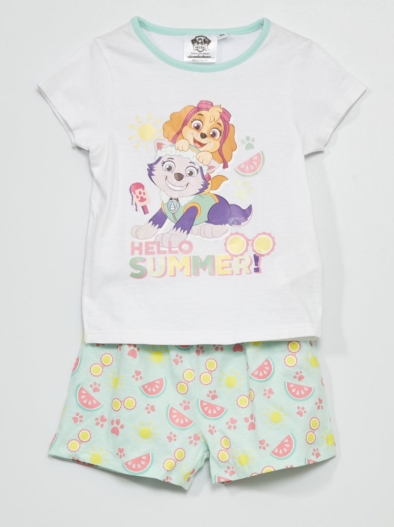 Korte pyjama 'PAW Patrol' - 2-delig wit - Kiabi