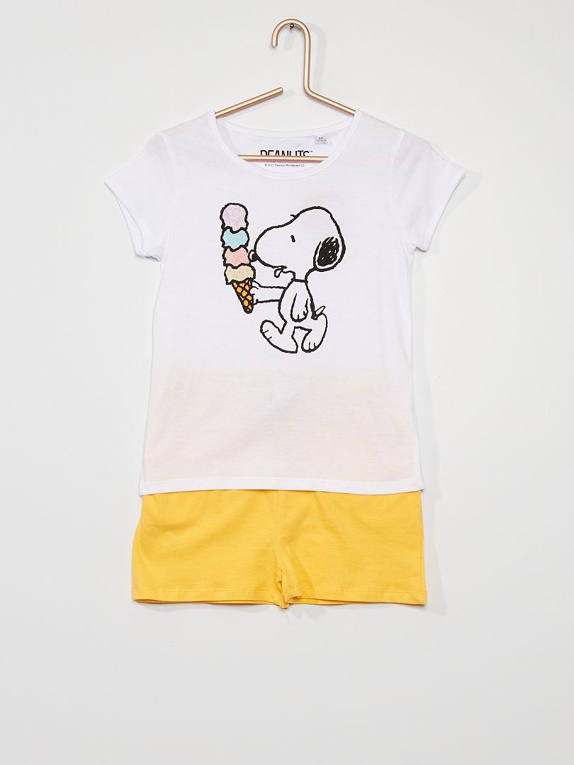 Korte pyjama 'Snoopy' rose/geel - Kiabi