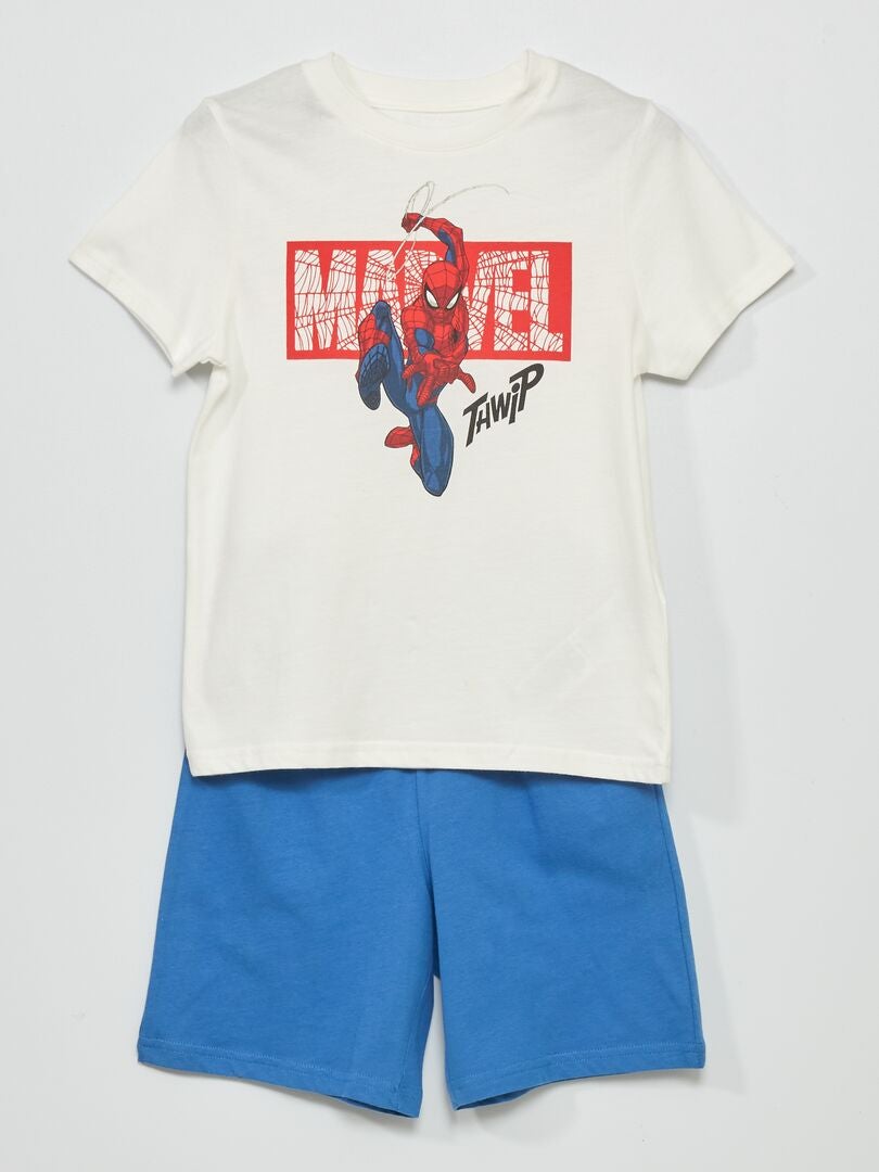 Korte pyjama 'Spider-Man' - 2-delig WIT - Kiabi