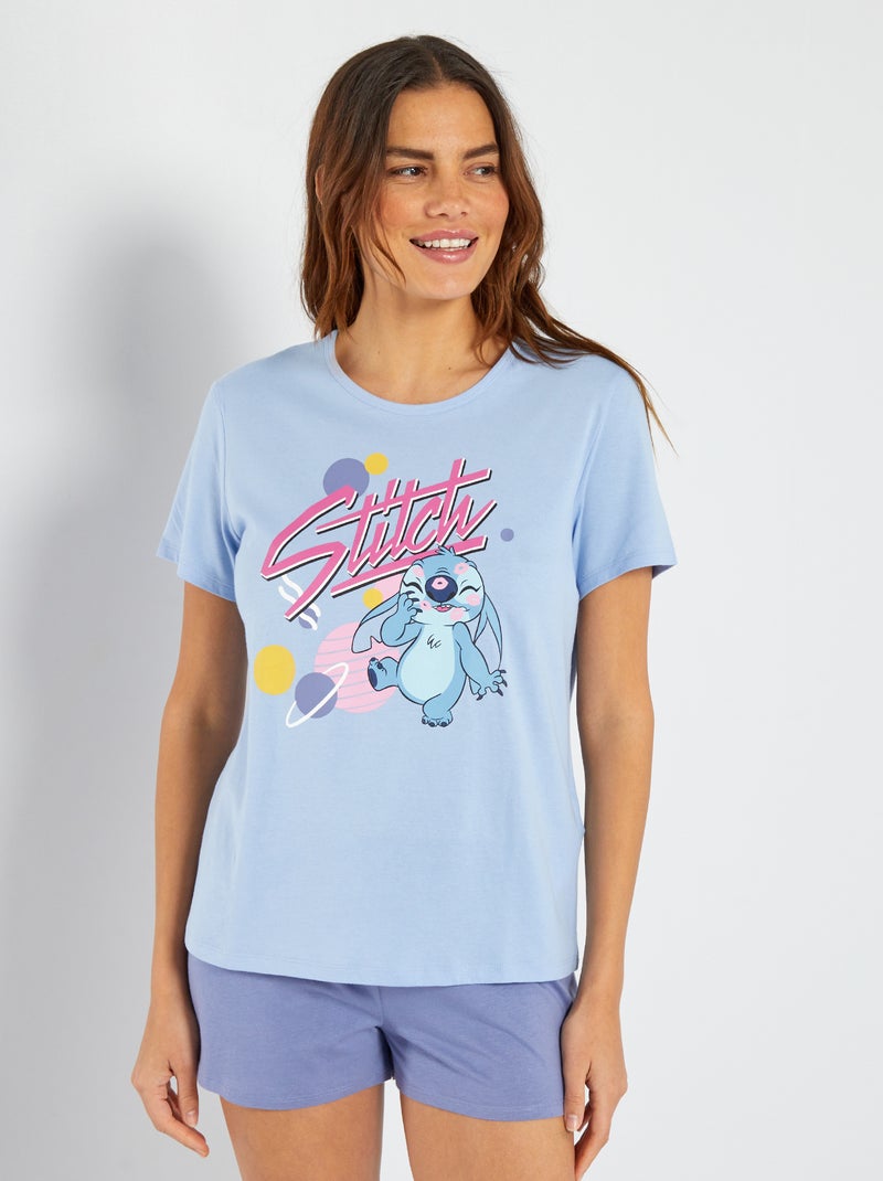 Korte pyjama 'Stitch' - 2-delig PAARS - Kiabi
