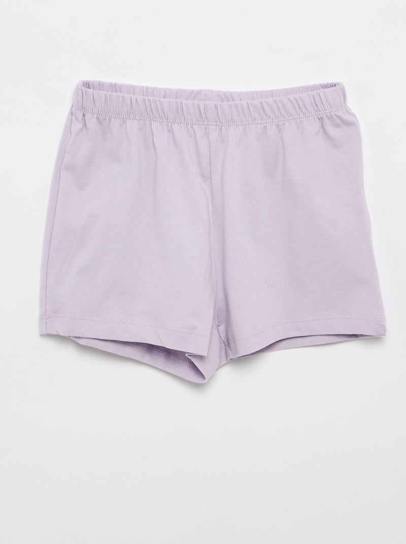 Korte pyjama 'Stitch' - 2-delig Paars - Kiabi