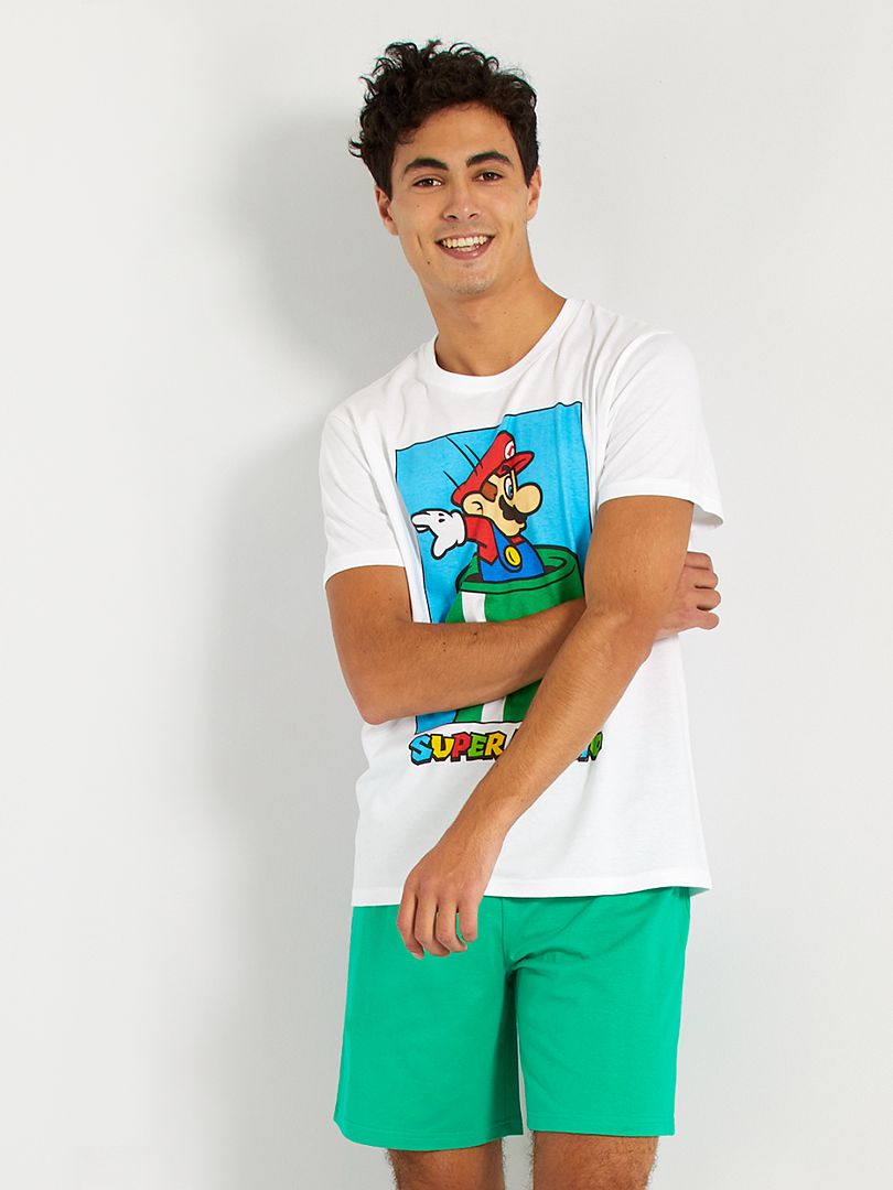 Korte pyjama 'Super Mario' wit / groen - Kiabi