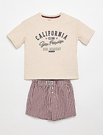 Korte pyjama T-shirt en short - 2-delig