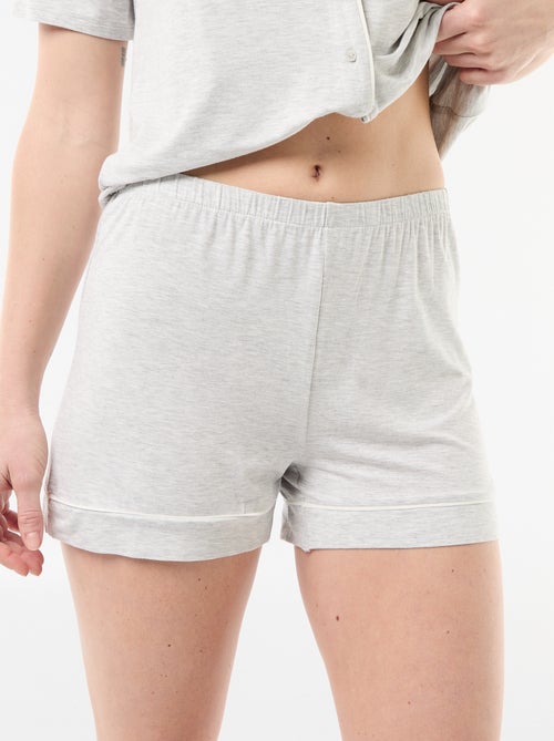 Korte pyjama van gemêleerde viscose - 2-delig - Kiabi
