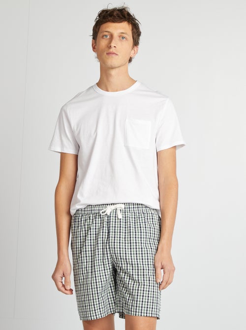 Korte pyjama van poplin - 2-delig - Kiabi
