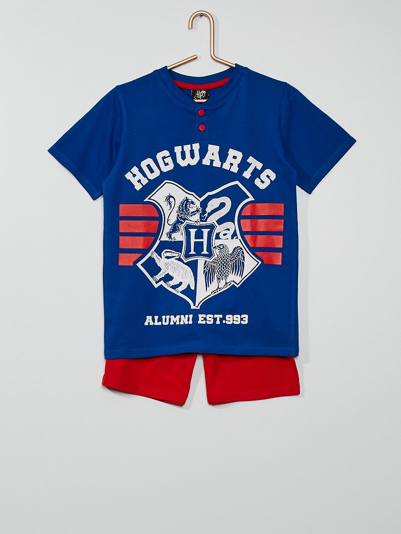 Korte pyjama 'Zweinstein' 'Harry Potter' blauw / rood - Kiabi