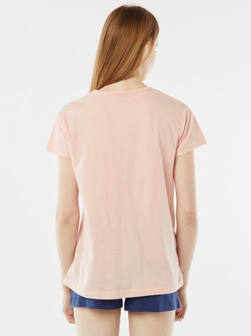 Korte pyjamaset - T-shirt met print + short - 2-delig - Kiabi