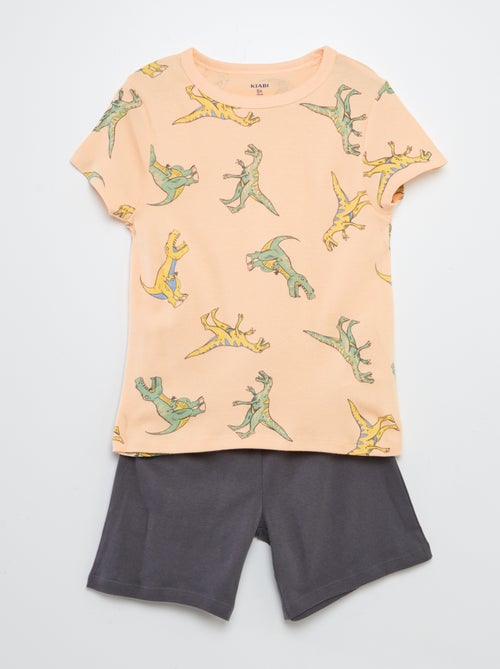 Korte pyjamaset- T-shirt + short met print - 2-delig - Kiabi