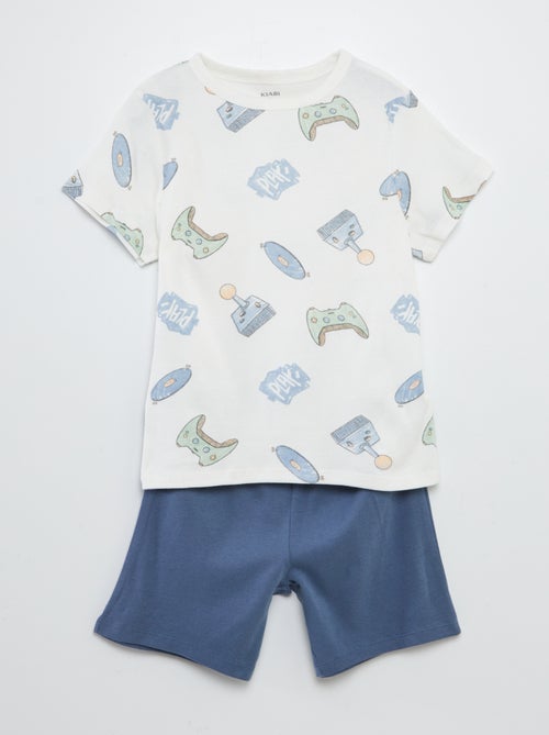 Korte pyjamaset- T-shirt + short met print - 2-delig - Kiabi