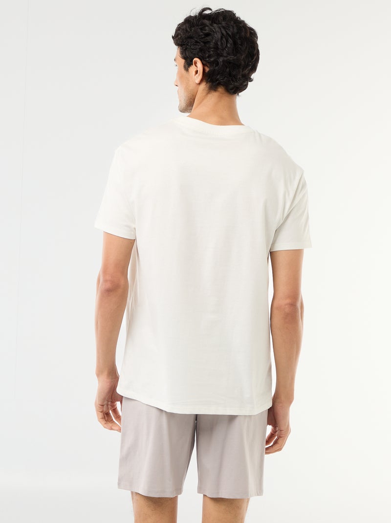 Korte pyjamaset "Leeuwenkoning" - 2-delig Wit - Kiabi