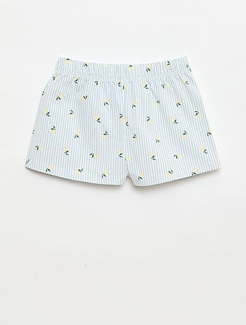 Korte pyjamaset met volanttop + short - 2-delig