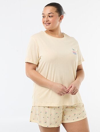 Korte pyjamaset T-shirt + short - 2-delig