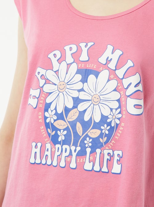 Korte pyjamaset van pointelletricot - T-shirt + short - 2-delig - Kiabi