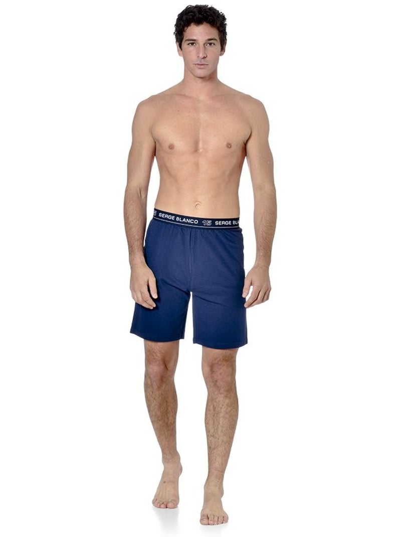 Korte pyjamaset voor heren met v-hals t-shirt dom Blauw - Kiabi