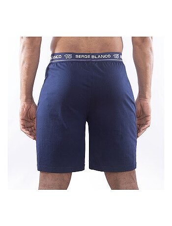 Korte pyjamaset voor heren, tweekleurig t-shirt met ronde hals.