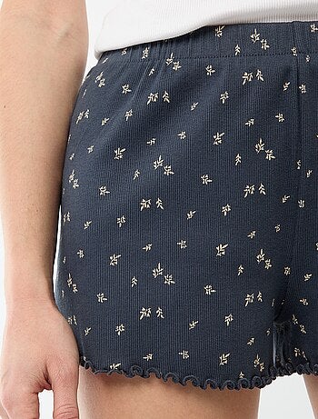 Korte pyjamashort met all-over bloemenprint van katoen