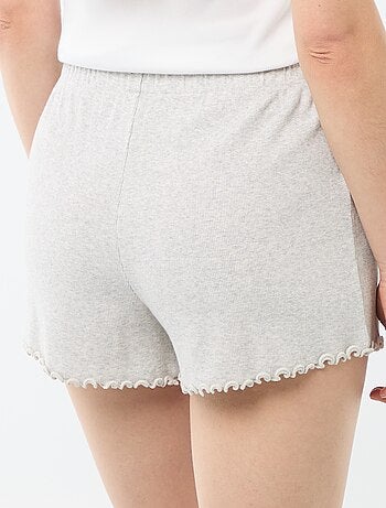 Korte pyjamashort met all-over bloemenprint van katoen