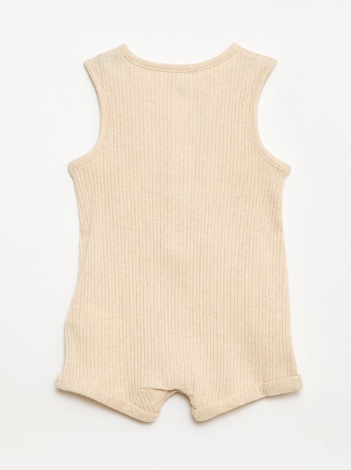 Korte ribgebreide romper - Kiabi