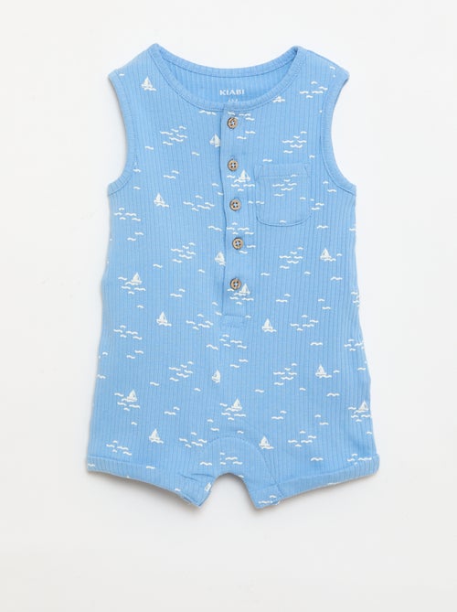 Korte ribgebreide romper - Kiabi