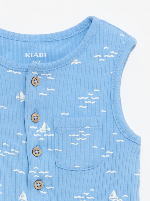 Korte ribgebreide romper - Kiabi