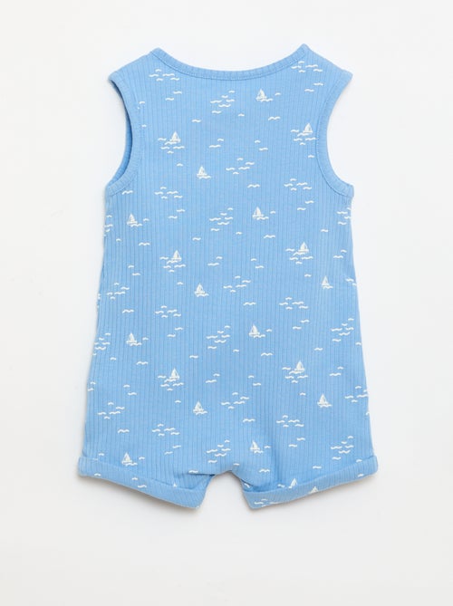 Korte ribgebreide romper - Kiabi